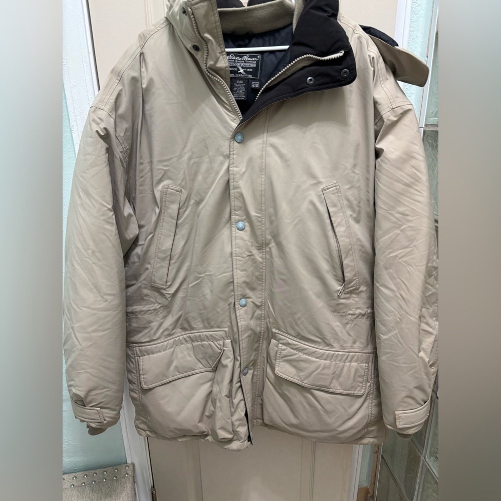 Eddie Bauer Men’s Black Nylon Parka Coat